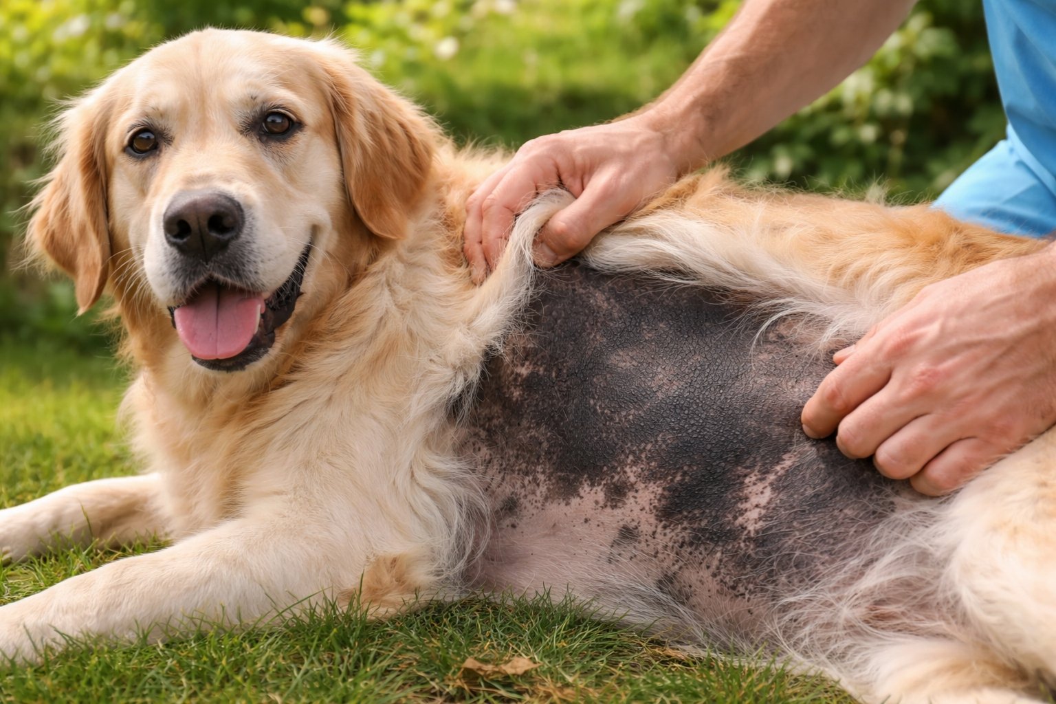 Pourquoi la peau de mon chien devient noire