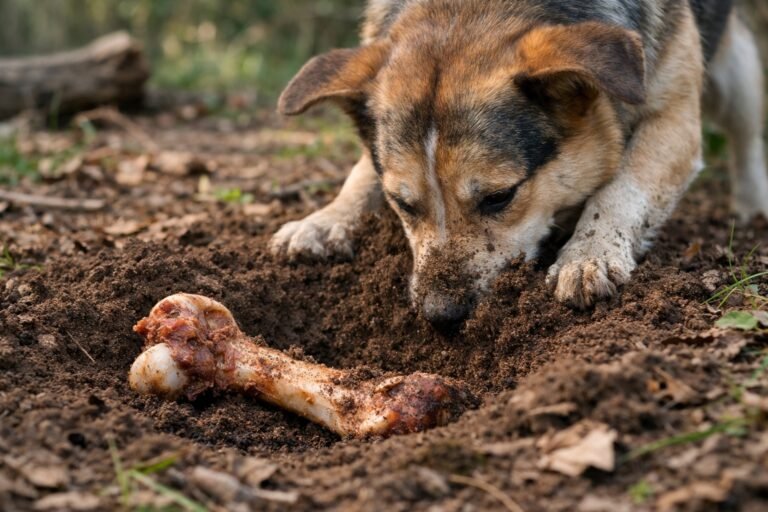 Pourquoi les chiens enterrent les os