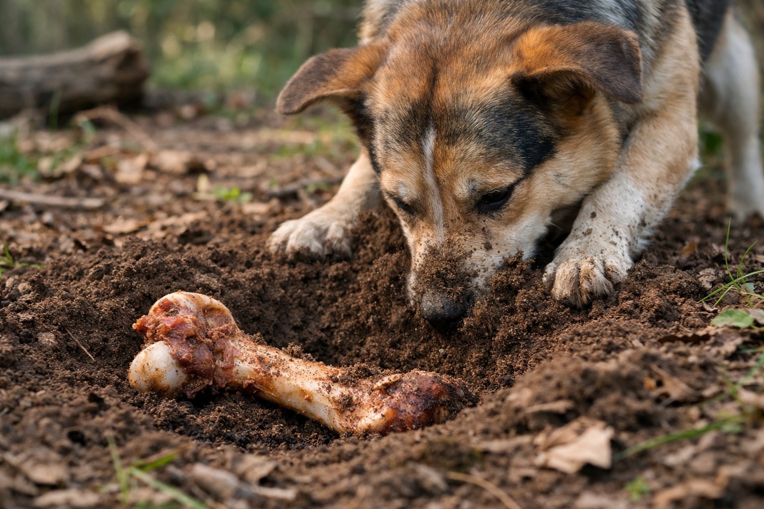 Pourquoi les chiens enterrent les os