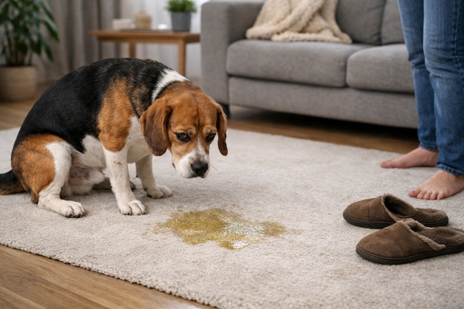 Pourquoi mon chien adulte fait pipi dans la maison