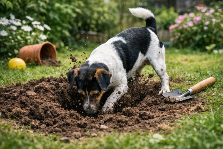 Pourquoi mon chien fait des trous dans le jardin