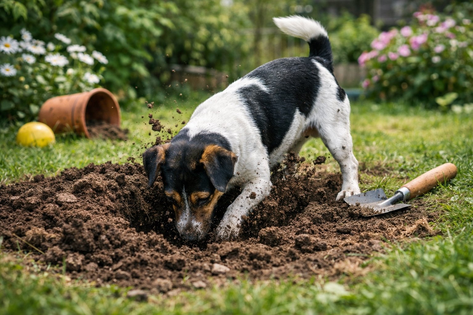 Pourquoi mon chien fait des trous dans le jardin