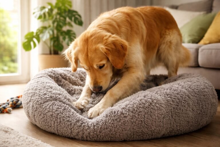 Pourquoi mon chien gratte son panier