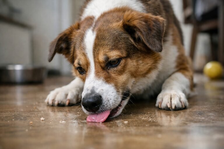 Pourquoi mon chien lèche le sol