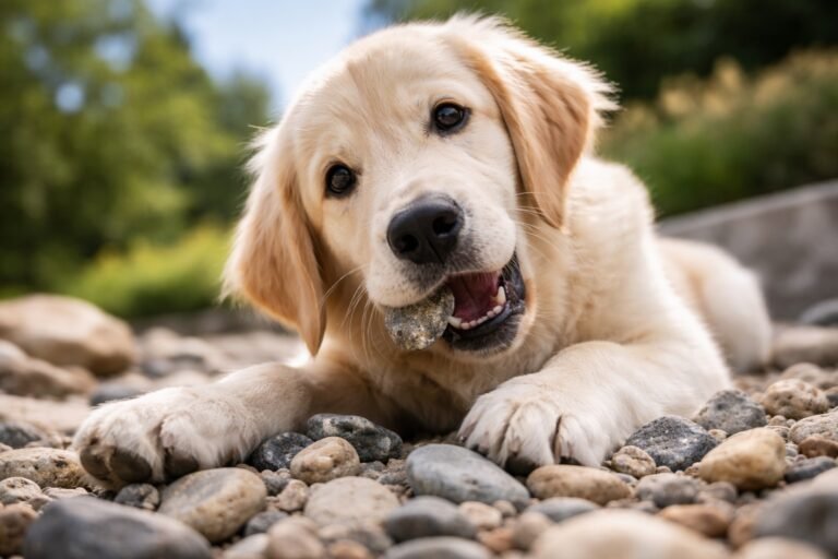 Pourquoi mon chien mange des cailloux