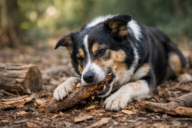 Pourquoi mon chien mange du bois
