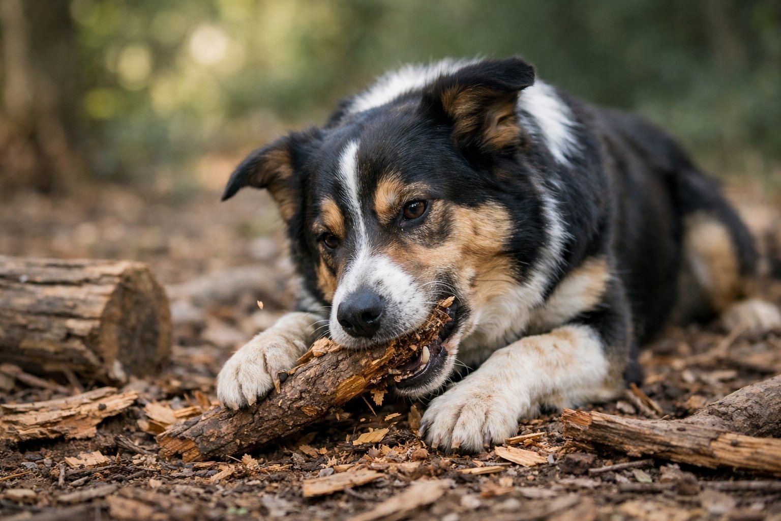Pourquoi mon chien mange du bois