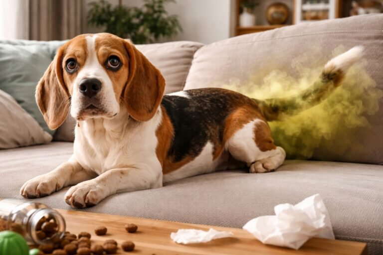 Pourquoi mon chien pète et pue