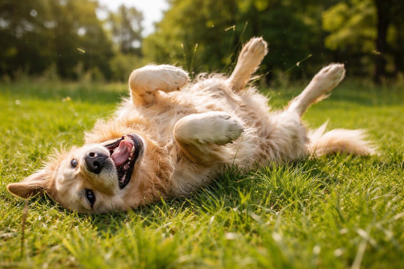Pourquoi mon chien se roule dans l'herbe