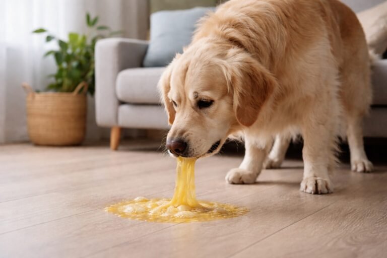 Pourquoi mon chien vomit jaune