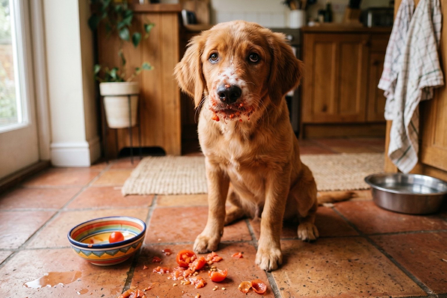 Que faire si mon chien a mangé une tomate